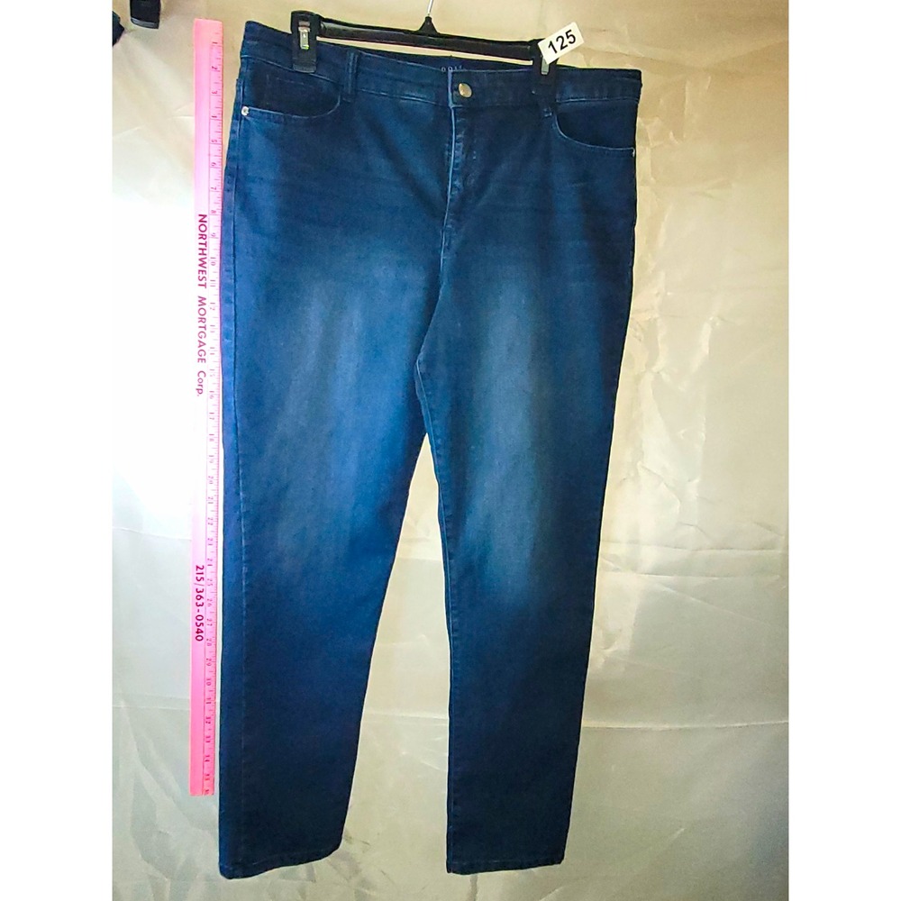 Bandolino Women's Blue Dark Wash Denim Skinny Jeans Slim Fit Mid Rise 16